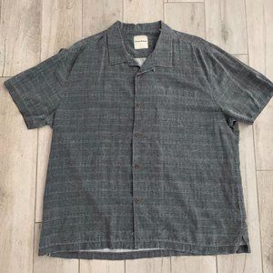 Tommy Bahama Grey Gray Striped Short-Sleeve Button Up Shirt 100% Silk Men's 3XL